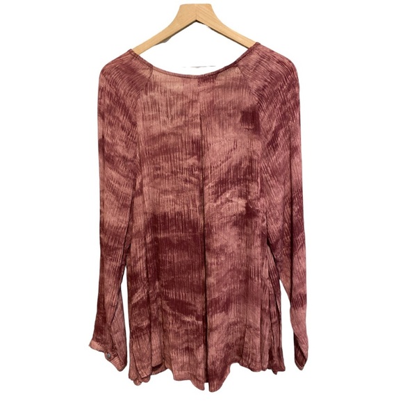 Umgee Faux‎ Wrap Top Size 2XL Tie Dye Boho Layering Festival Beachy Cotton Blend - Picture 2 of 10